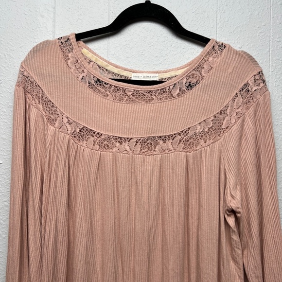 Coco+Jaimeson Lace Flowy Top Womens Large Casual Workwear Party Elegant Stretch - Picture 5 of 12